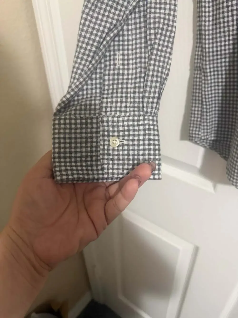 Polo Ralph Lauren Classic Fit Gingham Stretch Poplin Shirt White/Grey Medium